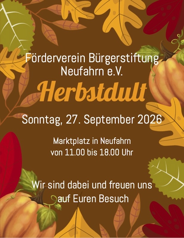 Bürgerstiftung Neufahrn auf der Herbstdult 2026 Herbstdult in Neufahrn - 27. September 2026